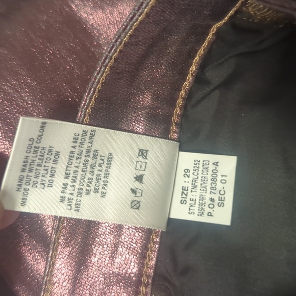 NWT Joe's Jeans pink metallic coated skinny jeans - Picture 6 of 8